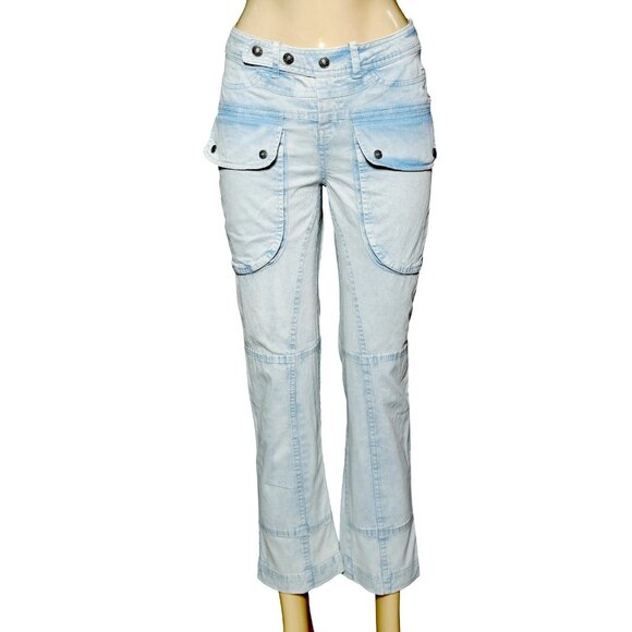 Free People We The Free Hot In It Moto Pants XS 2 Women Blue Trousers Pant 45291 - Picture 3 of 6